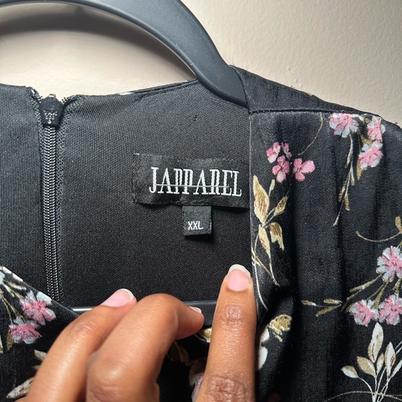 Japparel Y2K Vintage Asymmetrical Whimsigoth Black Floral Dress Size XXL - Picture 5 of 10